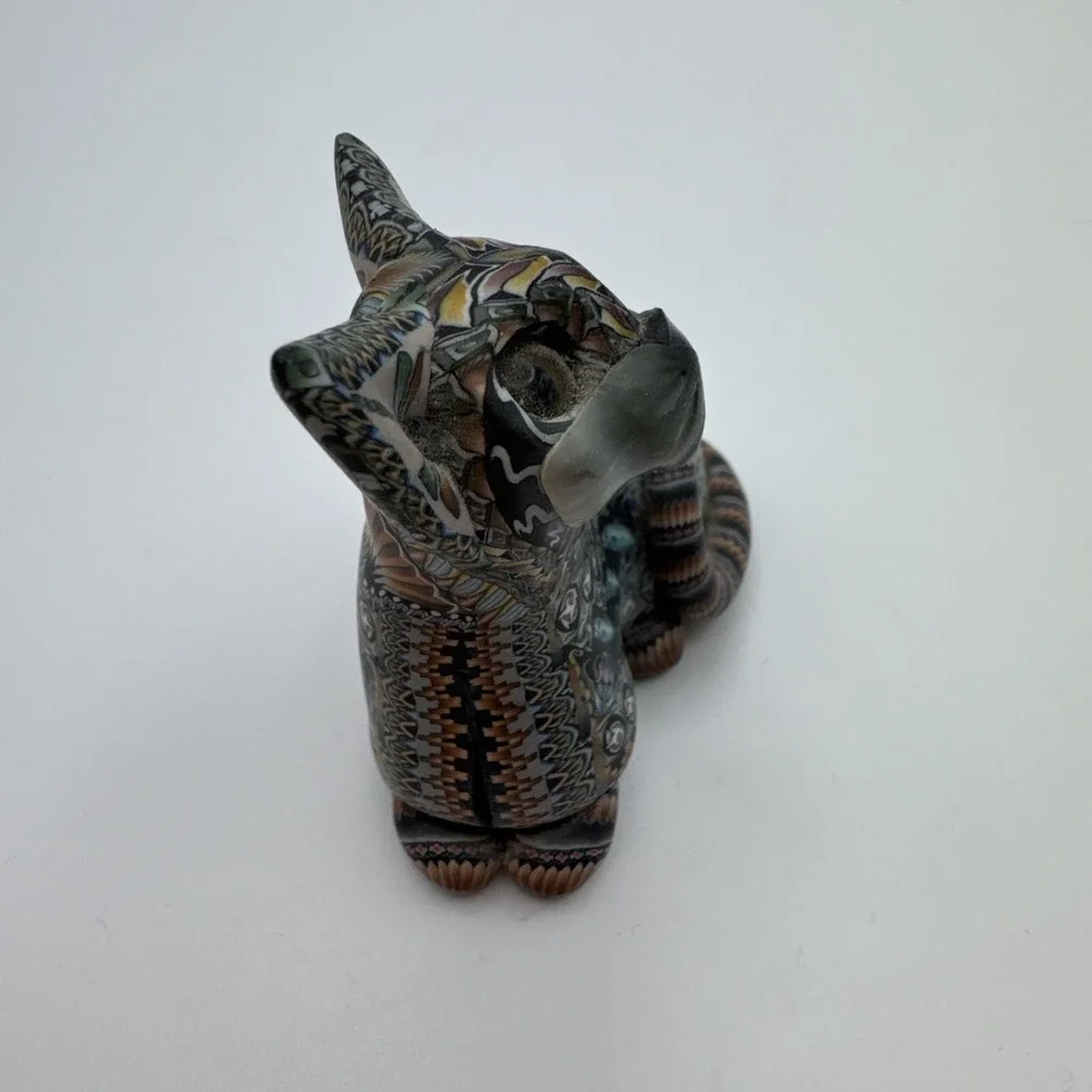 Jon‎ Stuart Anderson Dragonfly Cat Polymer Clay Figurine Feline Sculpture Kitten